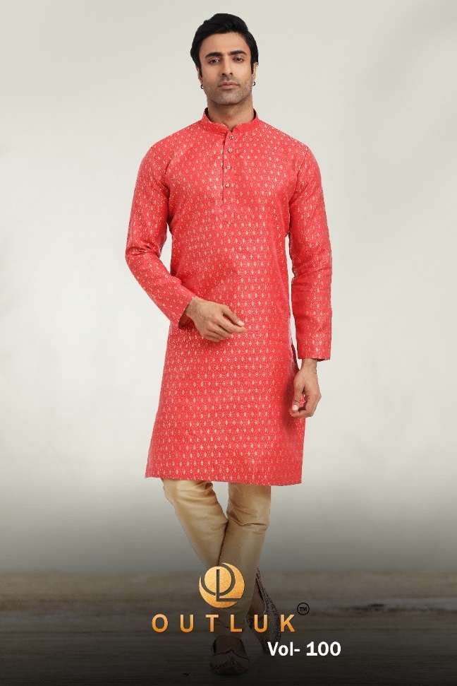 OUTLUK VOL-100 BY OUTLUK 100001 TO 100009 SERIES MENS KURTAS WITH PAJAMA