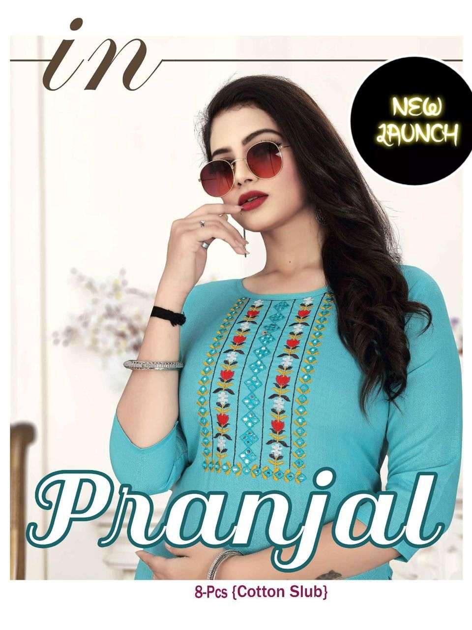 PRANJAL BY ASLIWHOLESALE 01 TO 08 SERIES COTTON EMBROIDERY KURTIS