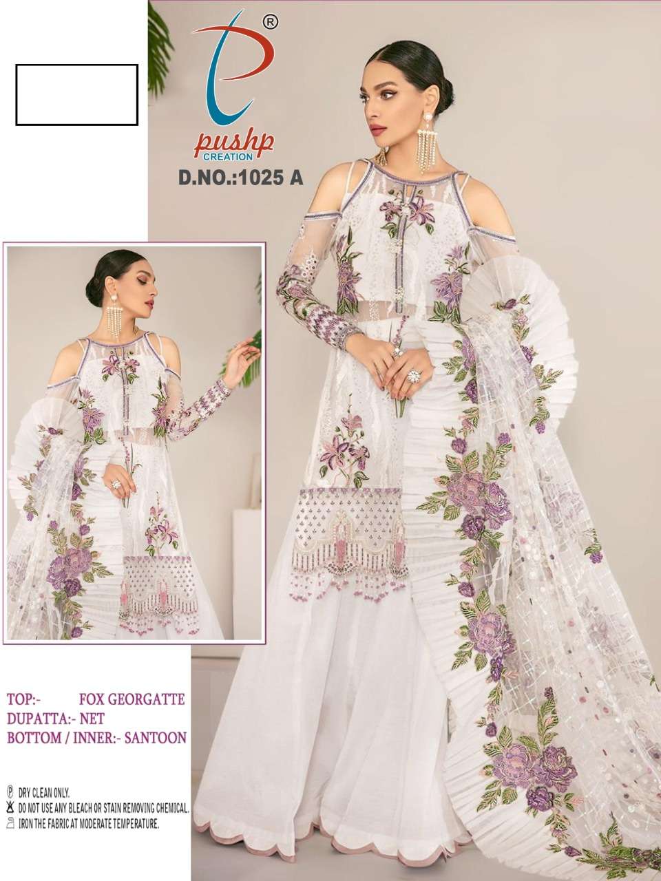 PUSHP 1025 COLOURS BY PUSHP CREATION FAUX GEORGETTE PAKISTANI DRESSES