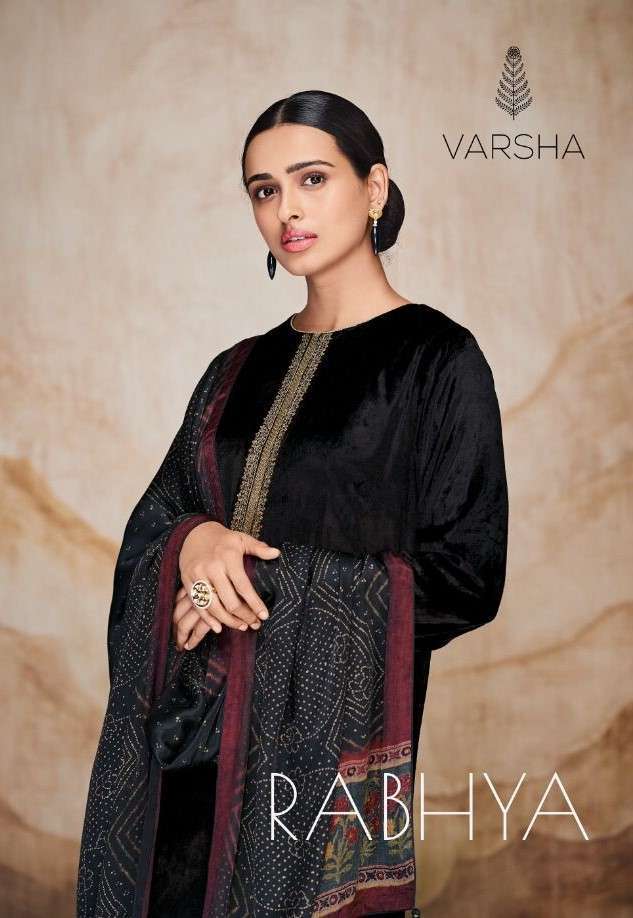 RABHYA BY VARSHA 103-A TO 103-D SERIES VELVET EMBROIDERY DRESSES