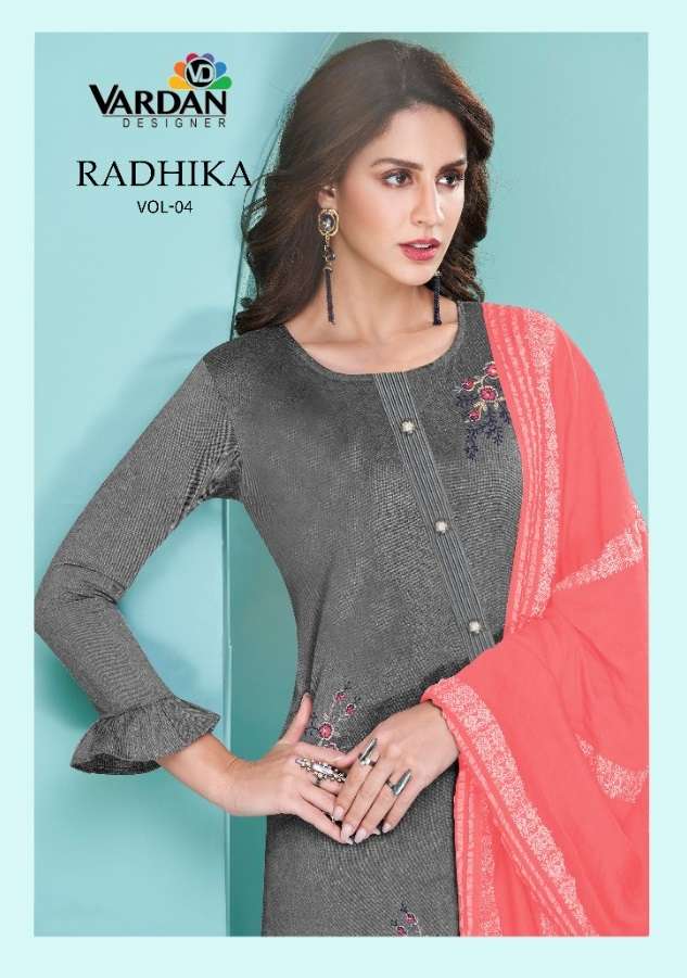 RADHIKA VOL-4 BY VARDAN DESIGNER 19034 TO 19035 SERIES COTTON STITCHED DRESSES