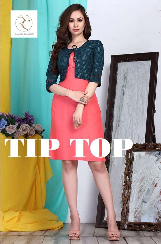 RAMDEV TIP TOP BY ASLIWHOLESALE 1001 TO 1008 SERIES RAYON PRINT KURTIS