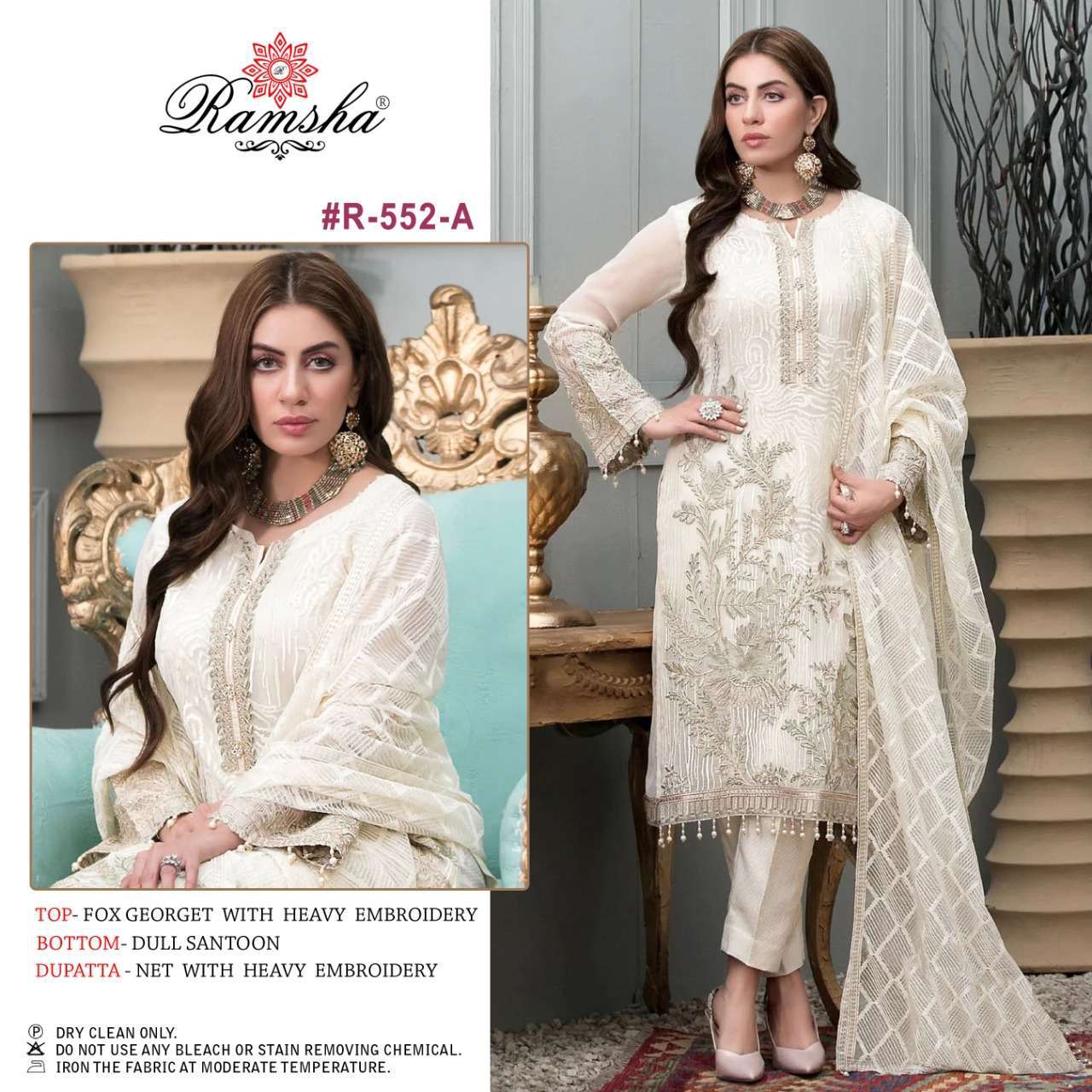 RAMSHA 552 NX BY RAMSHA 552-A TO 552-E SERIES GEORGETTE PAKISTANI DRESSES