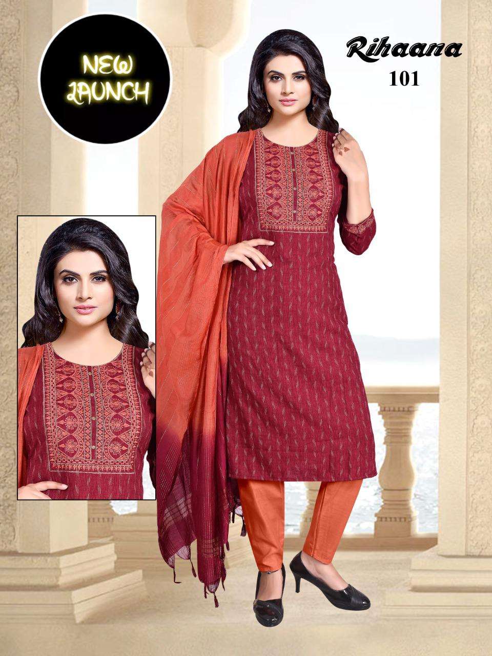 RIHAANA VOL-1 BY ASLIWHOLESALE RAYON EMBROIDERY STITCHED DRESSES