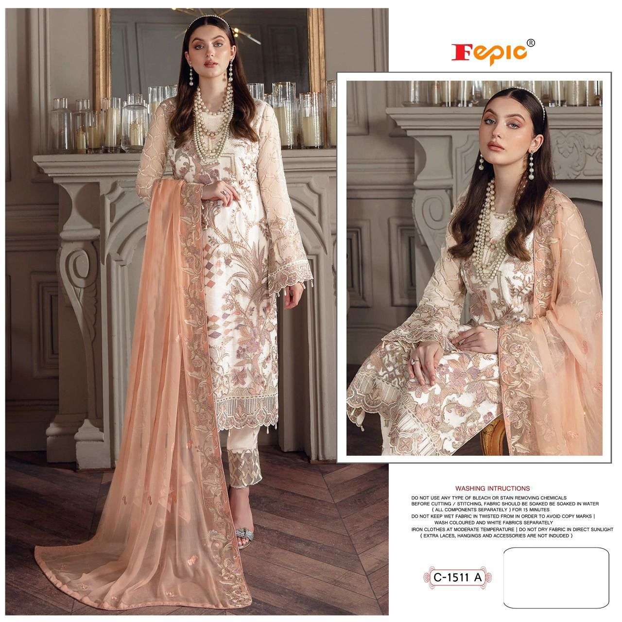 ROSEMEEN C-1511 COLOURS BY FEPIC 1511-A TO 1511-D SERIES GEORGETTE DRESSES