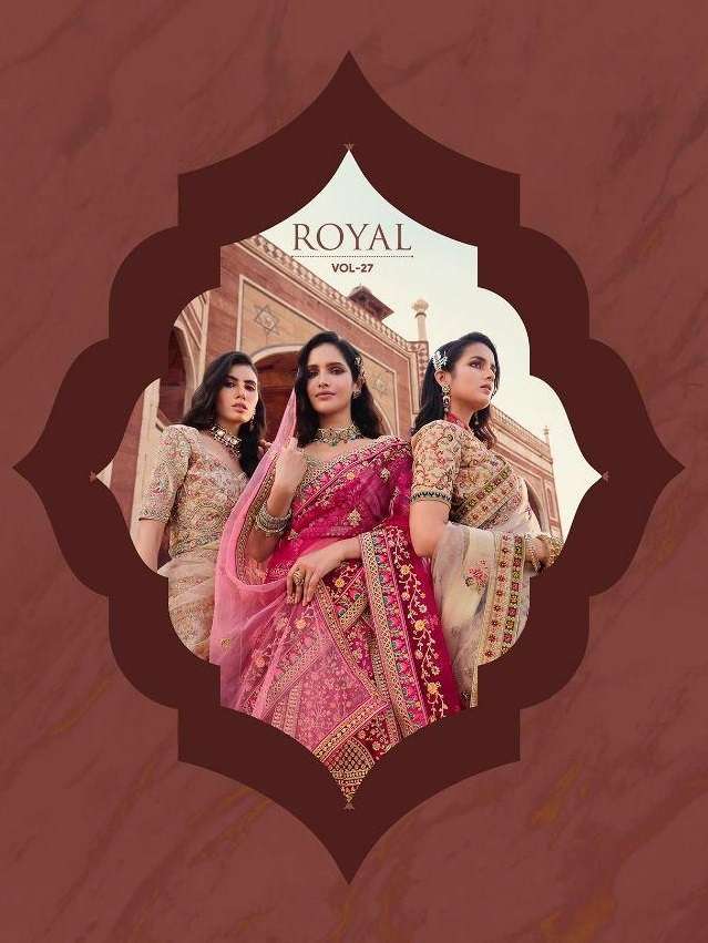 ROYAL PRESENTS ROYAL VOL-27 DNO 1008 - 1013 SERIES INDIAN WOMEN DESIGNER  HEAVY VELVET SILK LEHENGA CHOLI BRIDAL WEDDING FESTIVE ROYAL BRIDE GHAGRA  CHOLI WEAR WHOLESALE COLLECTION 3811
