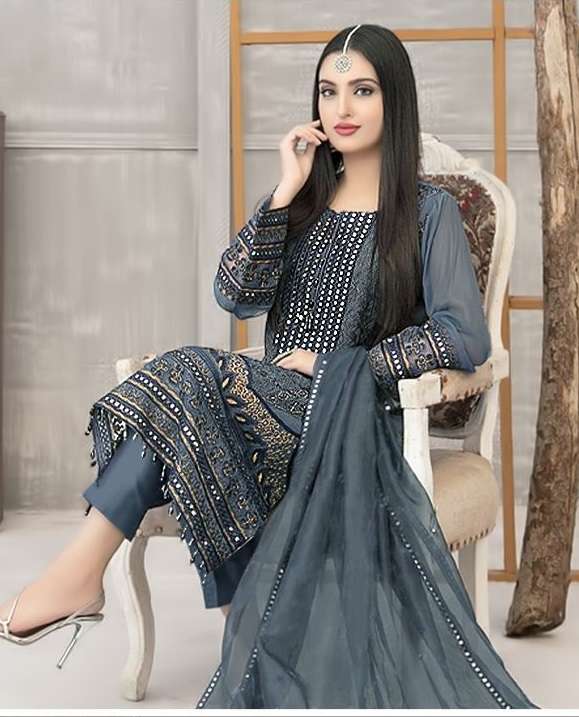 S-517 COLOURS BY SHREE FABS GEORGETTE EMBROIDERY PAKISTANI DRESSES