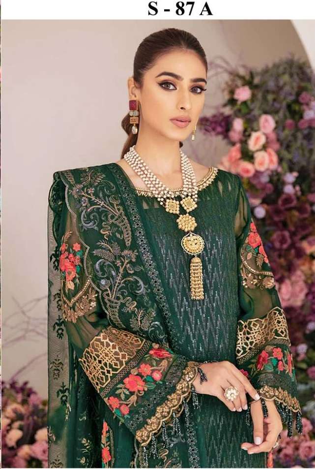 S-87 COLOURS BY SERENE 87-A TO 87-D SERIES FAUX GEORGETTE PAKISTANI DRESSES