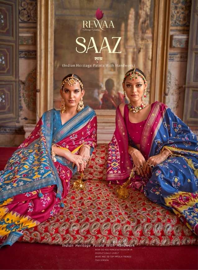 SAAZ BY REWAA 458 TO 458-G SERIES DESIGNER PATOLA SAREES