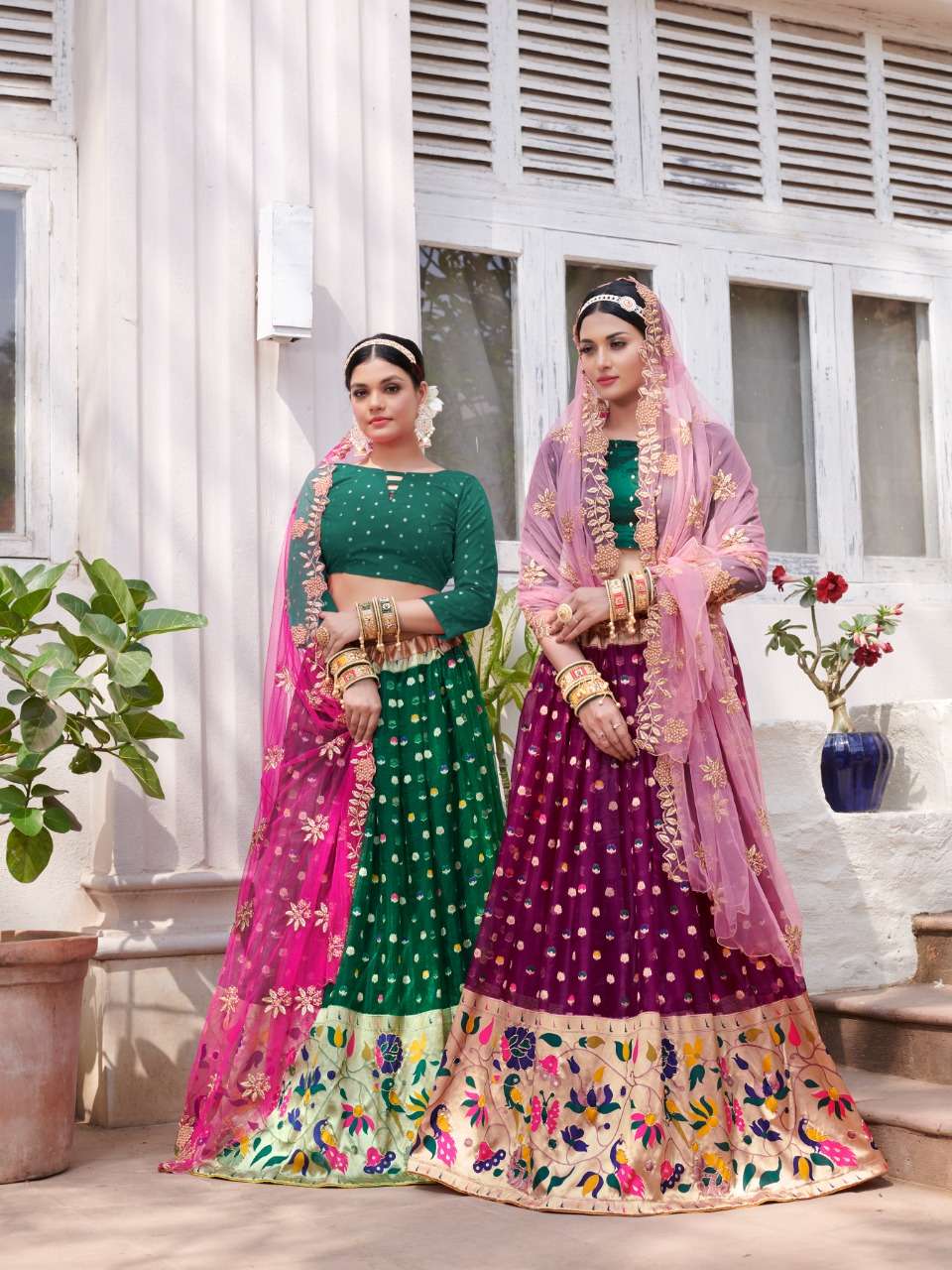 SASTHI RAJGHARANA BY ASLIWHOLESALE DESIGNER FANCY SILK LEHENGAS