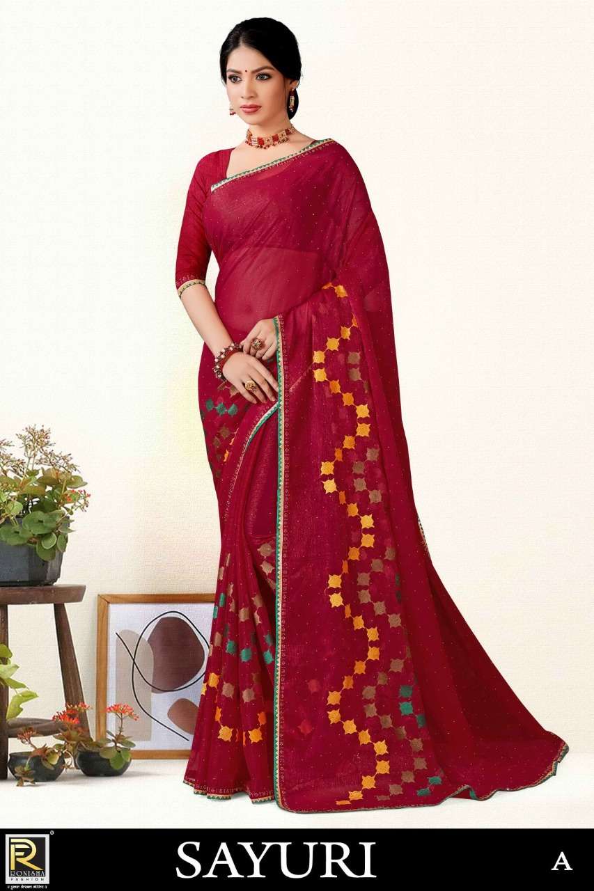 SAYURI BY RONISHA FASHION DEISGNER FANCY SWAROVSKI WORK SAREES