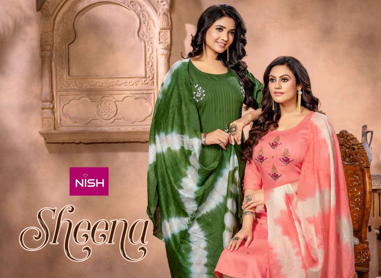 SHEENA BY NISH 101 TO 106 SERIES RAYON EMBROIDERY STITCHED DRESSES