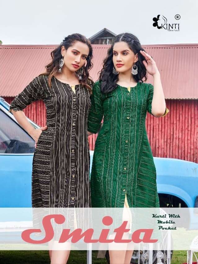 SMITA BY KINTI 01 TO 08 SERIES HANDLOOM STRIPE KURTIS