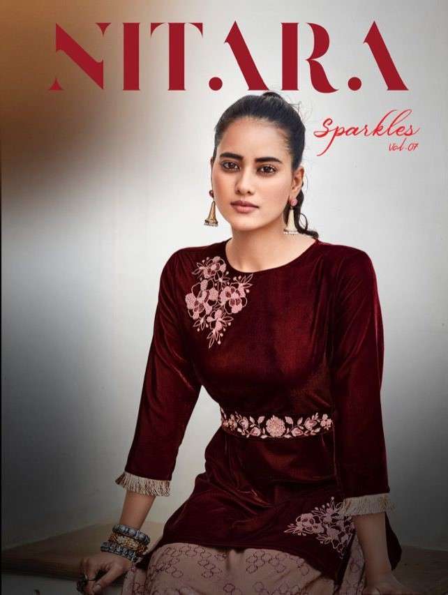 SPARKLE VOL-7 BY NITARA 6101 TO 6106 SERIES VISCOSE VELVET TOP & SKIRT