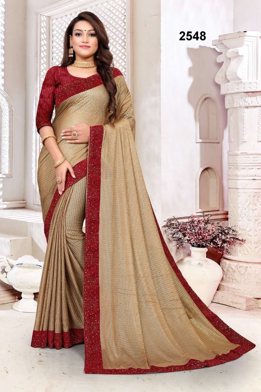 ST-2548 BY ASLIWHOLESALE DESIGNER IMPORTED FANCY SWAROVSKI SAREES