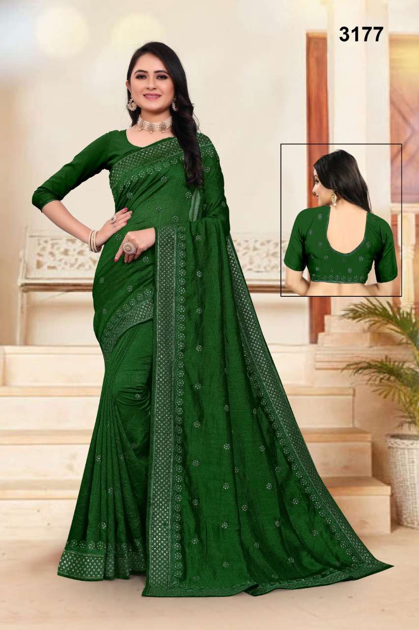 ST-3177 BY ASLIWHOLESALE DESIGNER VICHITRA SILK SAREES