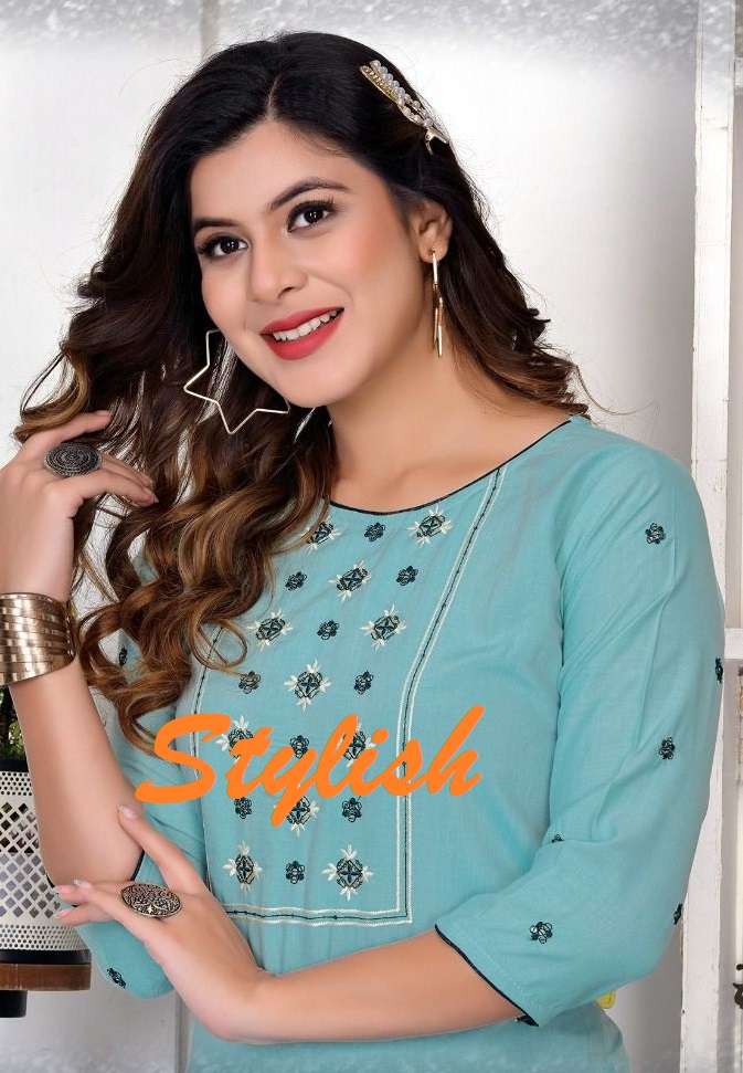 STYLISH BY ASLIWHOLESALE 301 TO 306 SERIES DESIGNER RAYON KURTIS