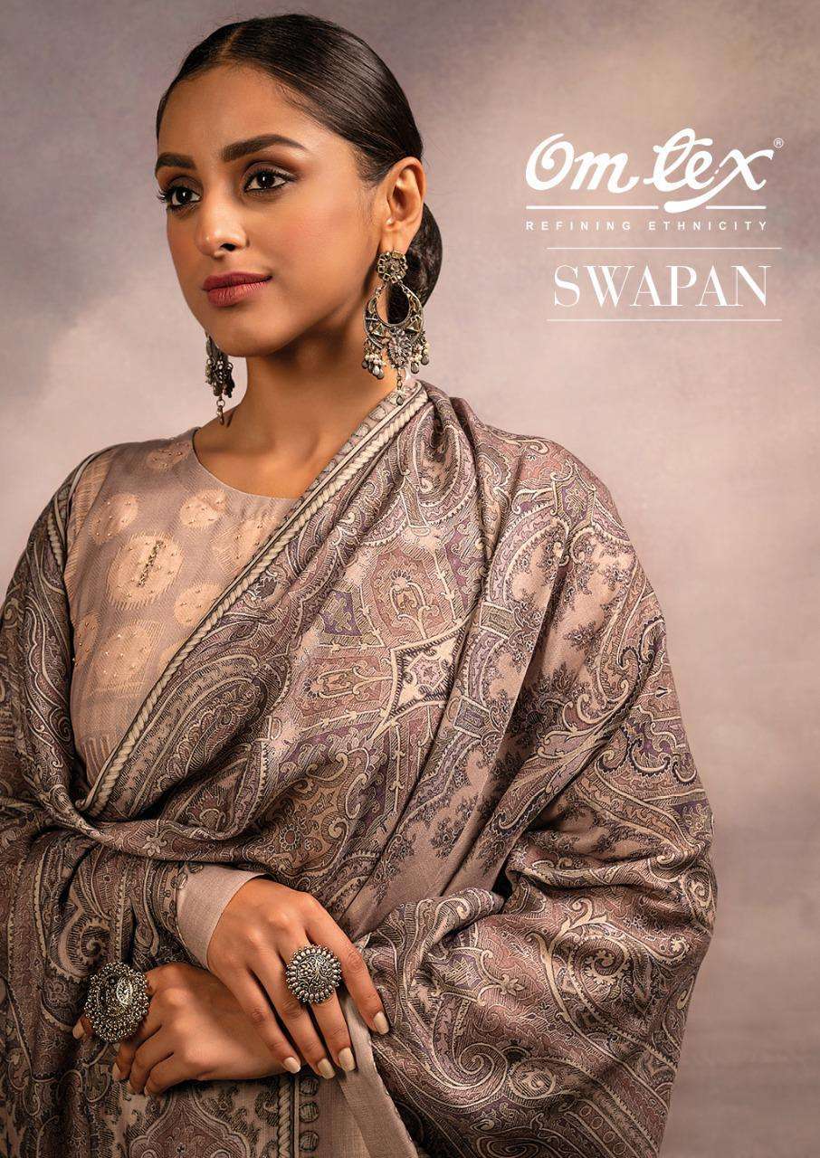 SWAPAN BY OMTEX 1111-A TO 1111-D SERIES PASHMINA HANDWORK DRESSES