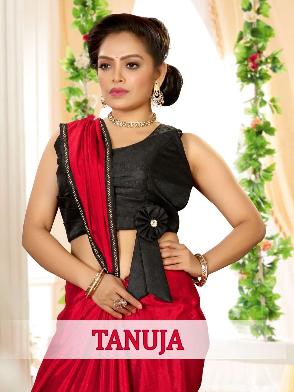 TANUJA BY RONISHA FASHION DESIGNER CHINON WORK SAREES