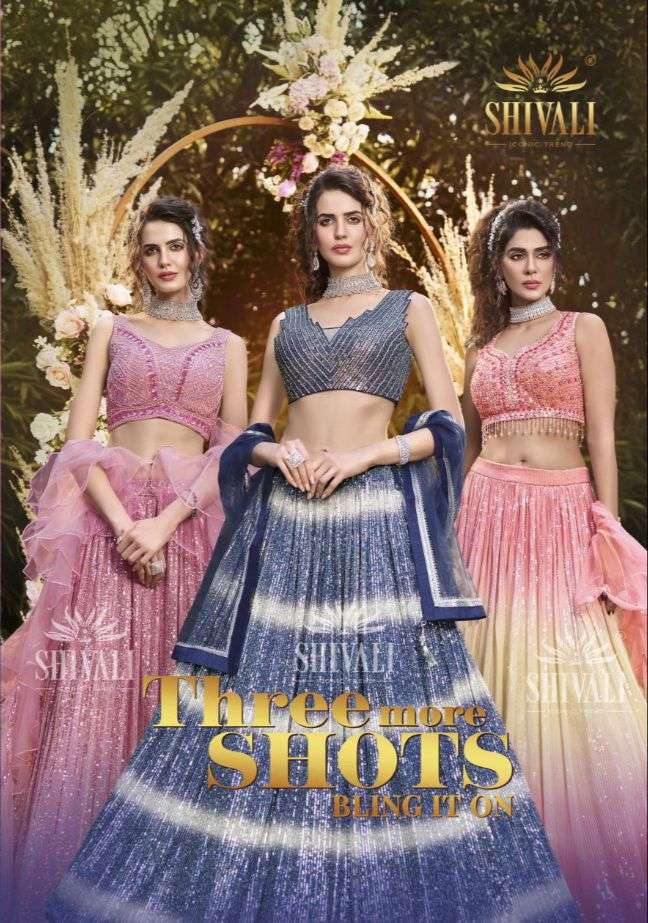 THREE MORE SHOTS BY SHIVALI 1001 TO 1003 SERIES FANCY WORK LEHENGAS