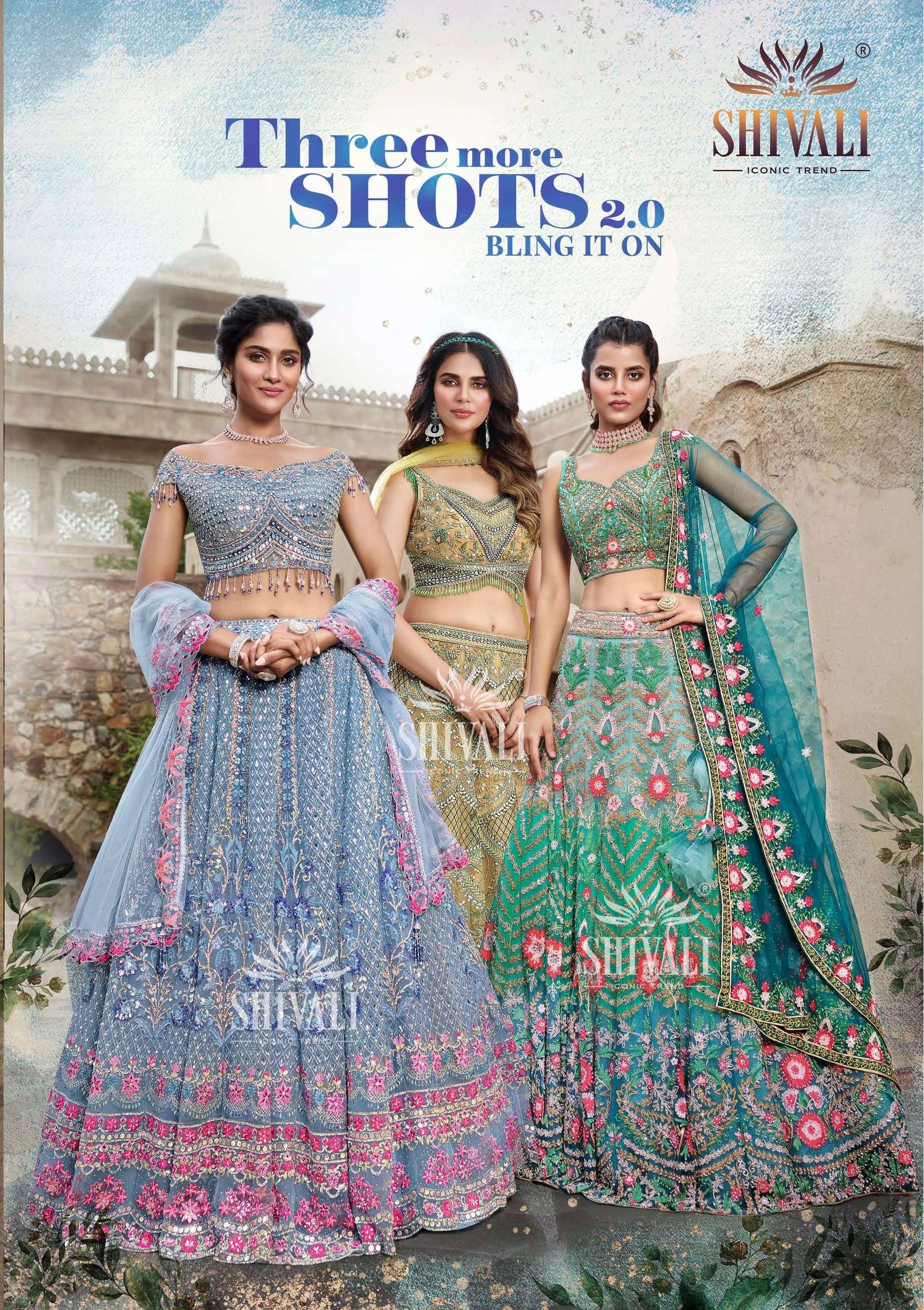 THREE MORE SHOTS VOL-2 BY SHIVALI 2001 TO 2003 SERIES FANCY WORK LEHENGAS