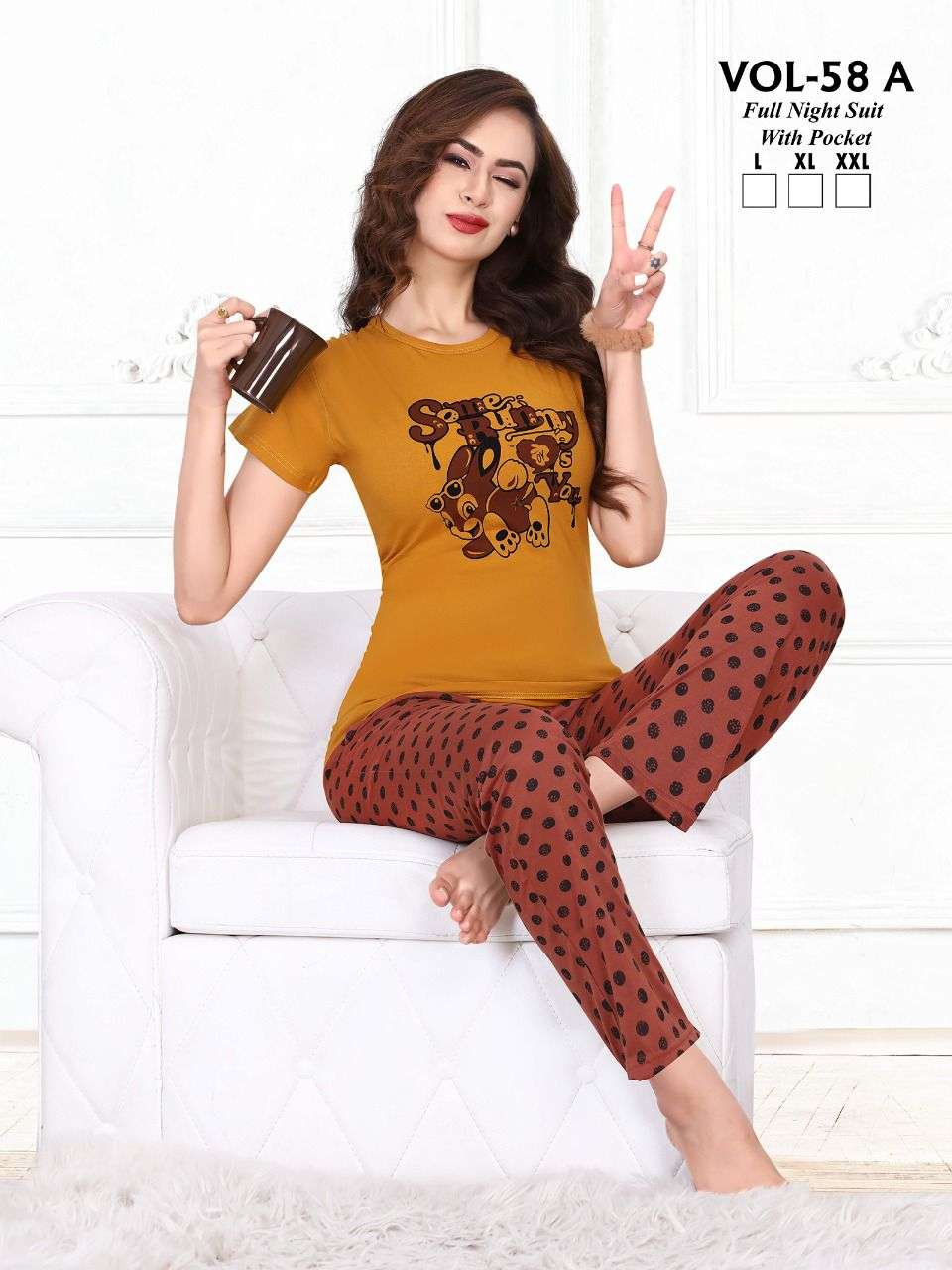 TRENDY VOL-58A BY ASLIWHOLESALE HOSEIRY COTTON PRINT NIGHT SUITS