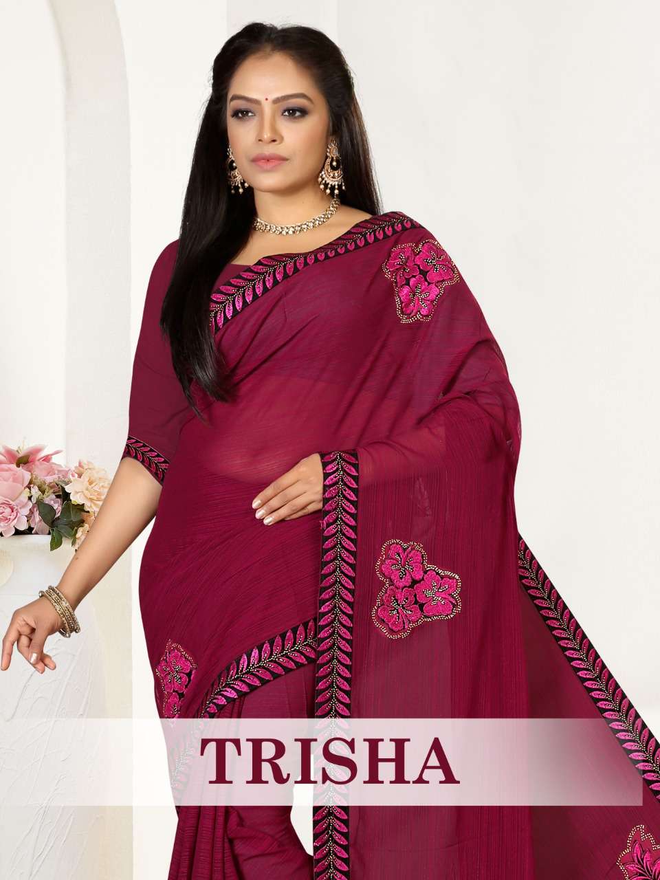 TRISHA BY RONISHA FASHION DESIGNER FANCY WORK SAREES