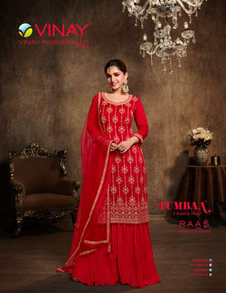 TUMBA RAAS BY VINAY FASHION 40472 TO 40477 SERIES SILK GEORGETTE STITCHED DRESSES