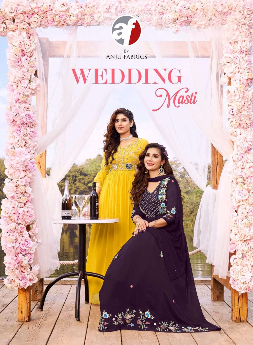 WEDDING MASTI BY ANJU FABRICS 7031 TO 7034 SERIES VISCOSE GEORGETTE GOWNS