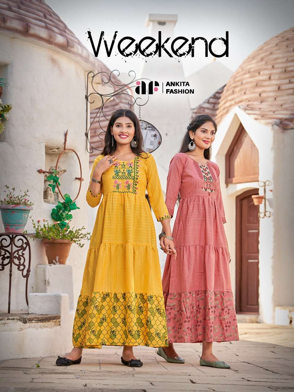 WEEKEND BY ANKITA FASHION 1001 TO 1008 SERIES COTTON EMBROIDERY GOWNS