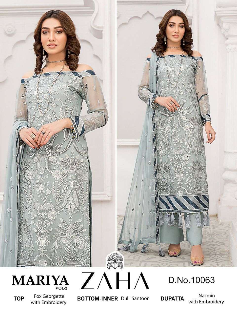 ZAHA 10063 HIT DESIGN BY ZAHA GEORGETTE EMBROIDERY PAKISTANI DRESS