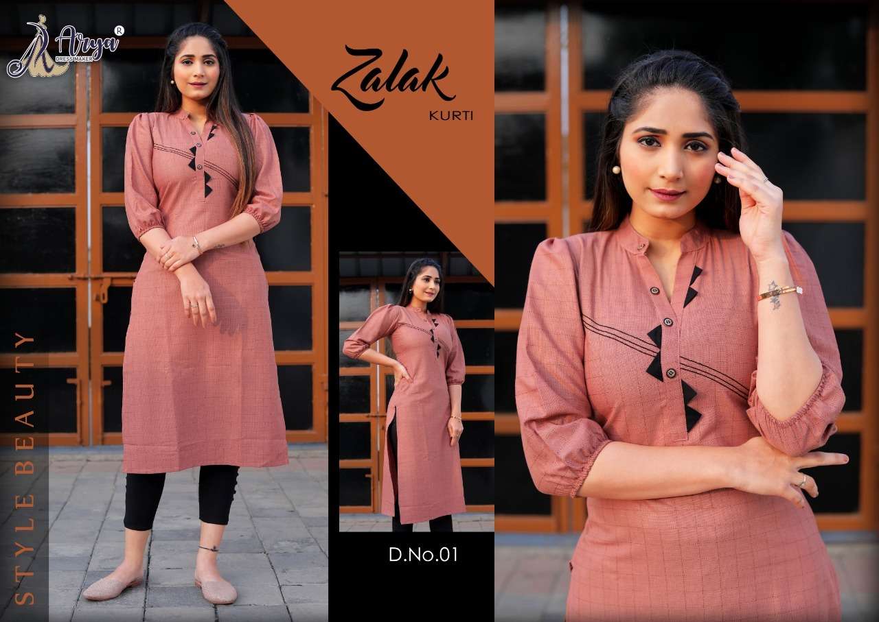 ZALAK KURTI BY ARYA DRESS MAKER 01 TO 04 SERIES COTTON KURTIS