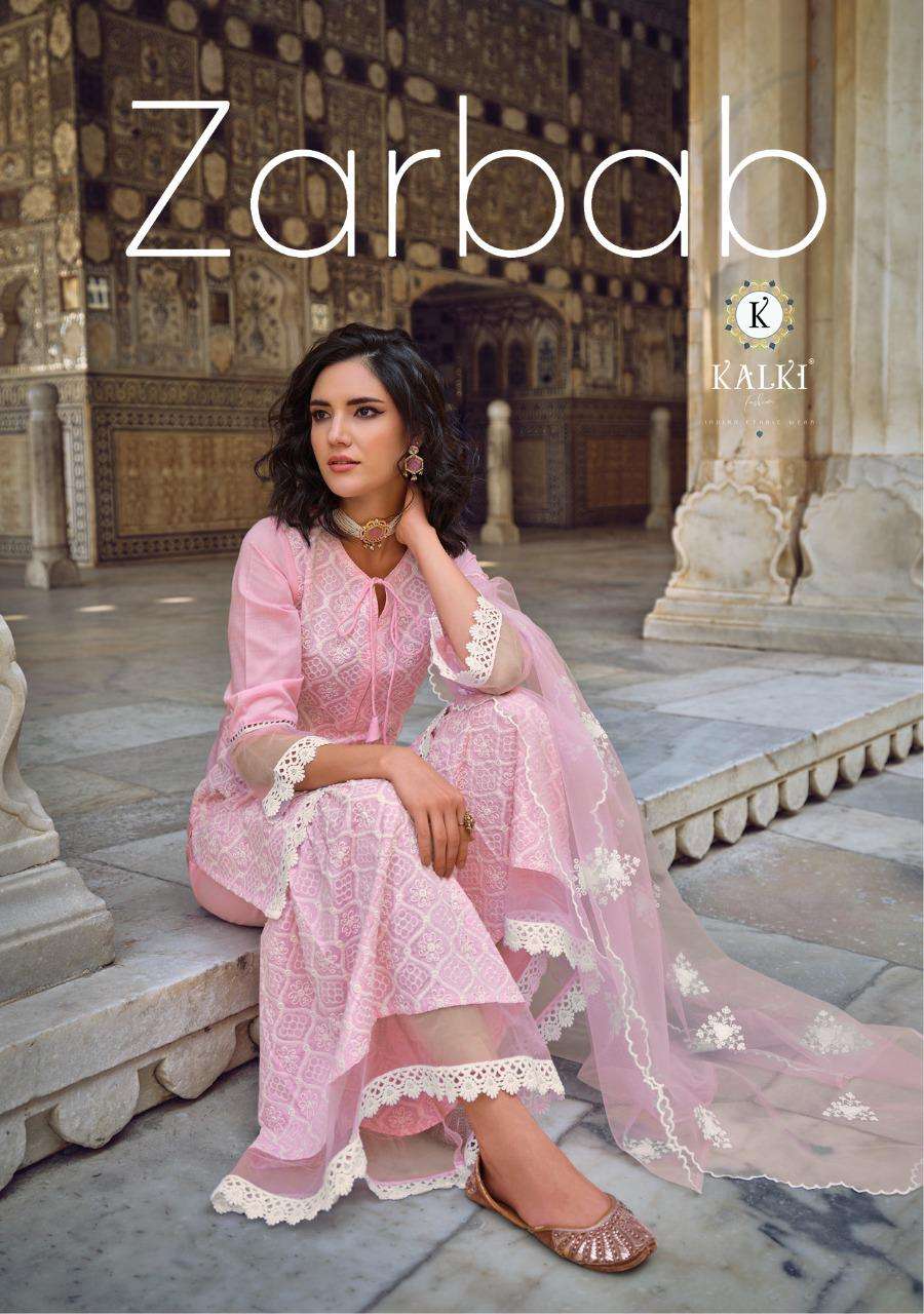 ZARBAB BY KALKI FASHION 99001 TO 99005 SERIES COTTON SHIFFLI WORK DRESSES