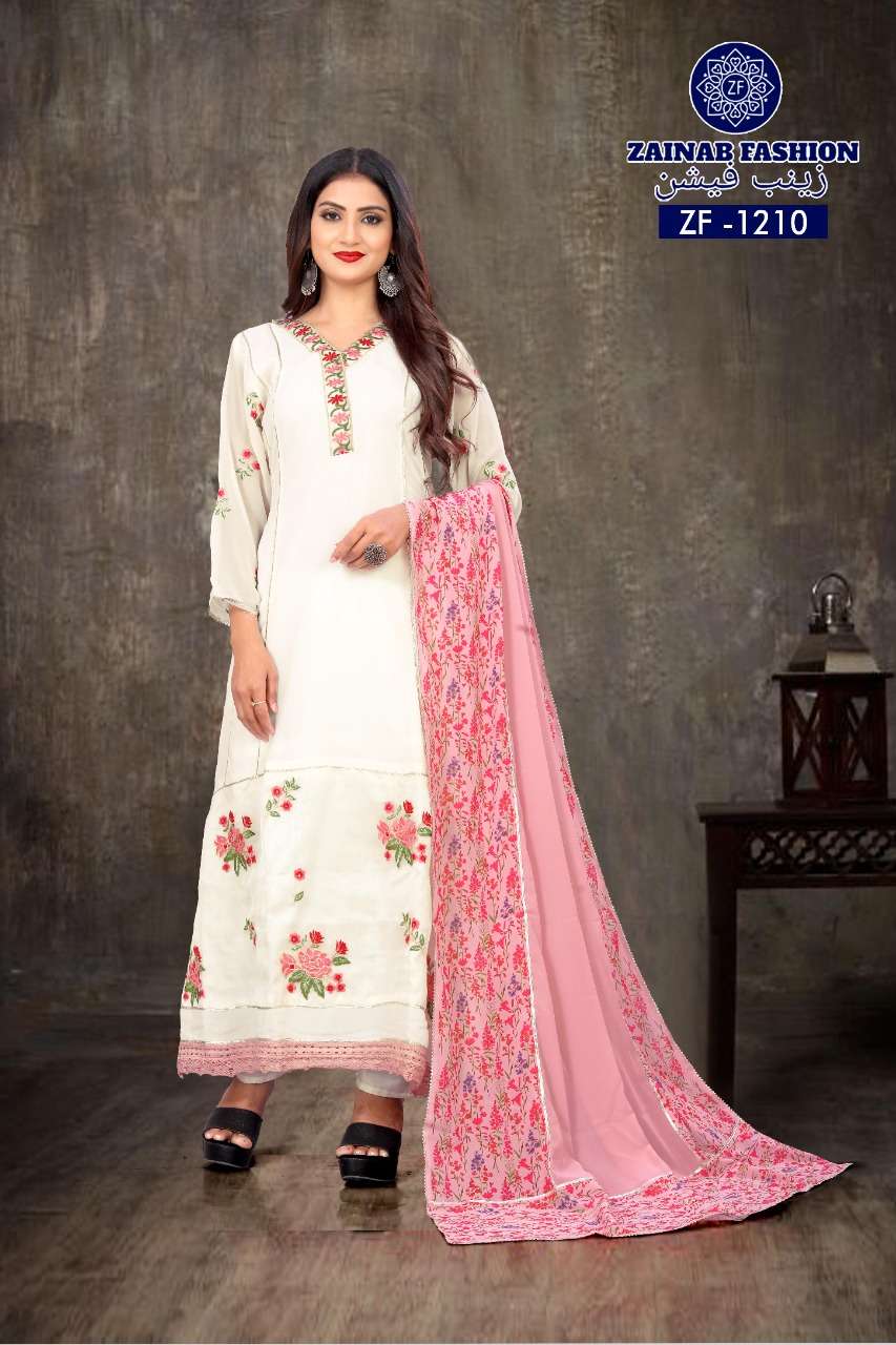 ZF-1210 HIT DESIGN BY ZAINAB FASHION FAUX GEORGETTE STITCHED DRESS