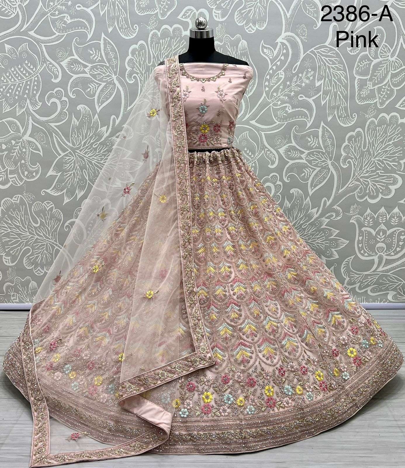 A2386 COLOURS BY ASLIWHOLESALE NET MULTIWORK BRIDAL LEHENGAS