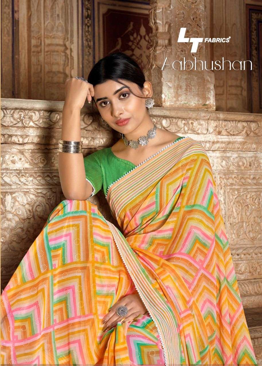 AABHUSHAN BY LT FABRICS 11001 TO 11010 SERIES WEIGHTLESS WORK SAREES