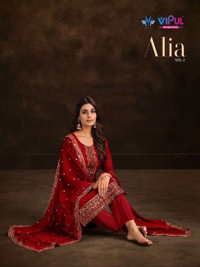 ALIA VOL-2 BY VIPUL 5131 TO 5136 SERIES GEORGETTE EMBROIDERY DRESSES