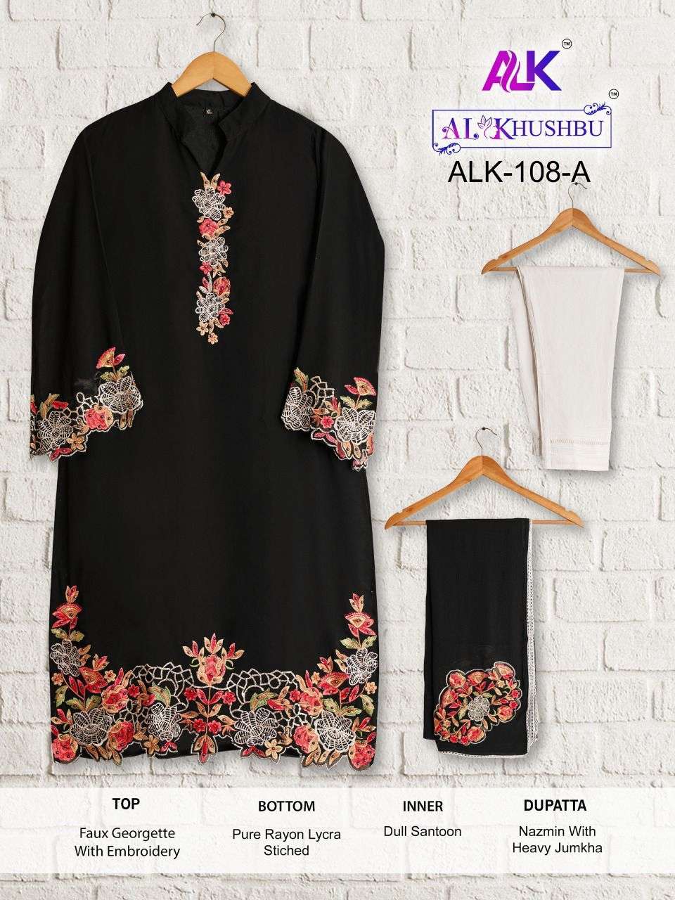 ALK-108 NX BY AL KHUSHBU 108-A TO 108-D SERIES GEORGETTE STITCHED DRESSES