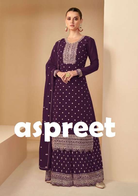 ASPREET BY GULKAYRA 7172-A TO 7172-E SERIES GEORGETTE SHARARA DRESSES