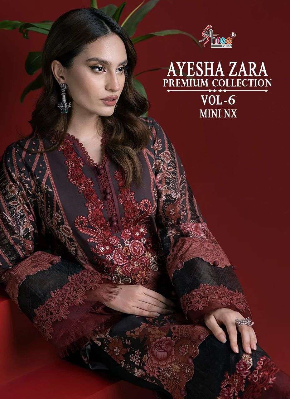 AYESHA ZARA PREMIUM COLLECTION VOL-6 MINI NX BY SHREE FABS COTTON PAKISTANI DRESSES