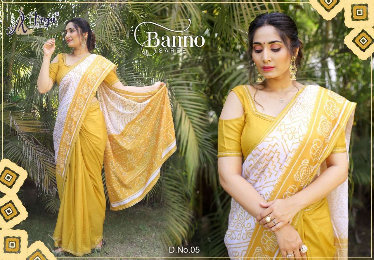 BANNO SAREES BY ARYA DRESS MAKER 01 TO 06 SERIES DHOLA SILK SAREES