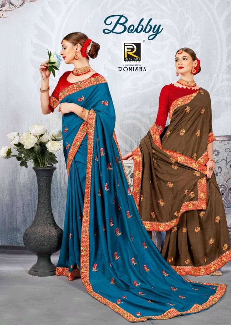 BOBBY BY RONISHA FASHION 1001 TO 1007 SERIES VICHITRA SILK SAREES