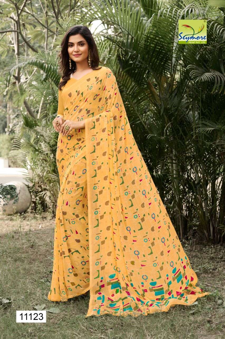 CHAMPA BY SEYMORE PRINTS 11123 TO 11146 SERIES GEORGETTE PRINT SAREES