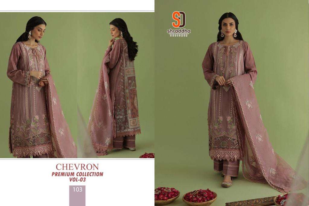 CHEVRON 103 HIT DESIGN BY SHRADDHA DESIGNER COTTON WORK PAKISTANI DRESS