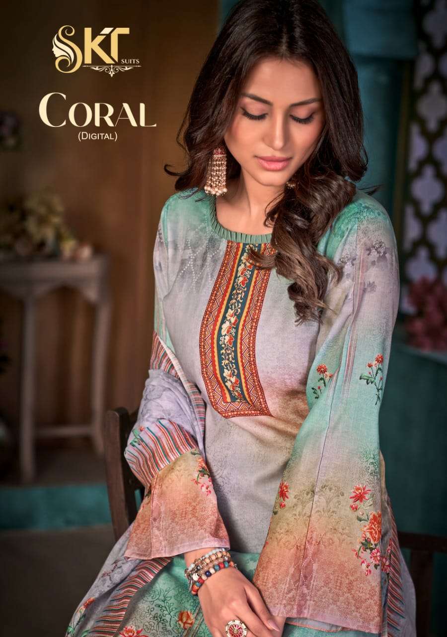 CORAL DIGITAL BY SKT SUITS 58001 TO 58006 SERIES COTTON PRINT DRESSES