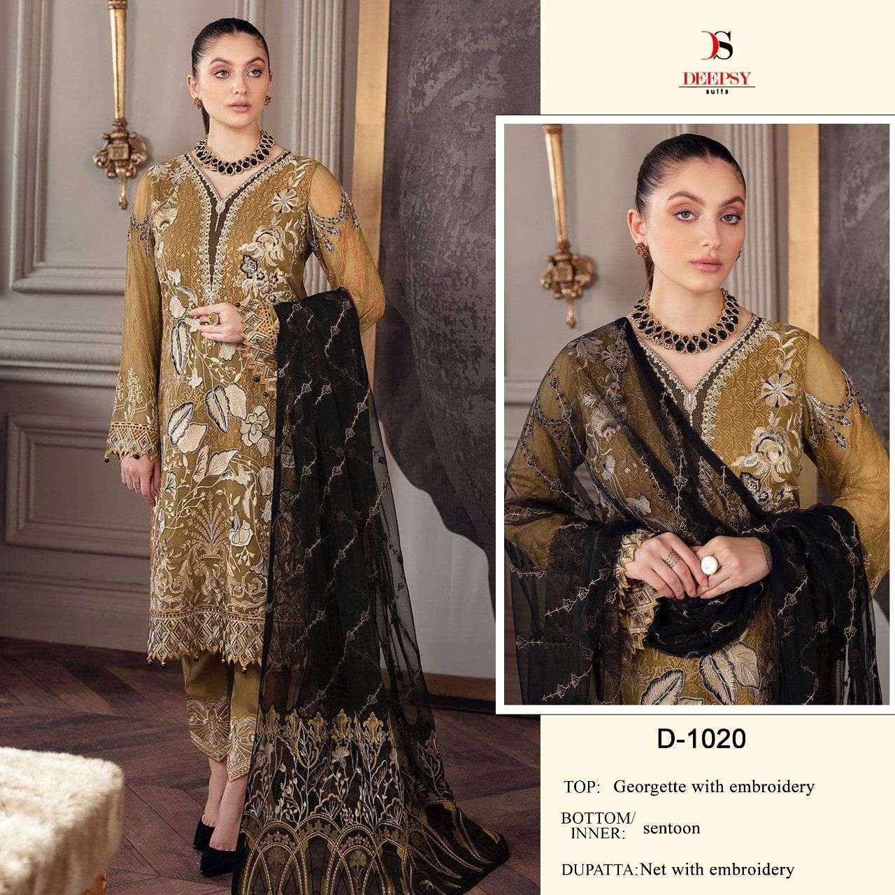 D-1020 HIT DESIGN BY DEEPSY SUITS GEORGETTE EMBROIDERY PAKISTANI DRESS