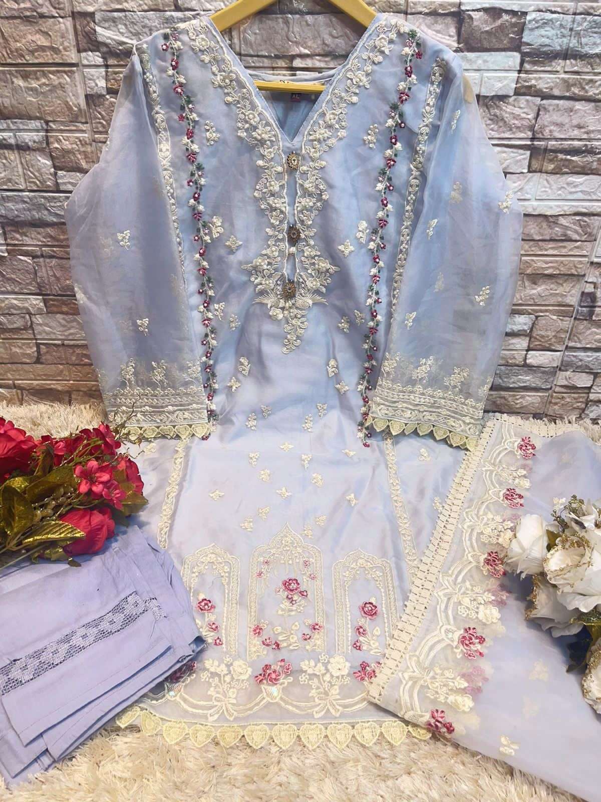 D-264 HIT DESIGN BY DEEPSY SUITS PURE ORGANZA EMBROIDERY STITCHED DRESS