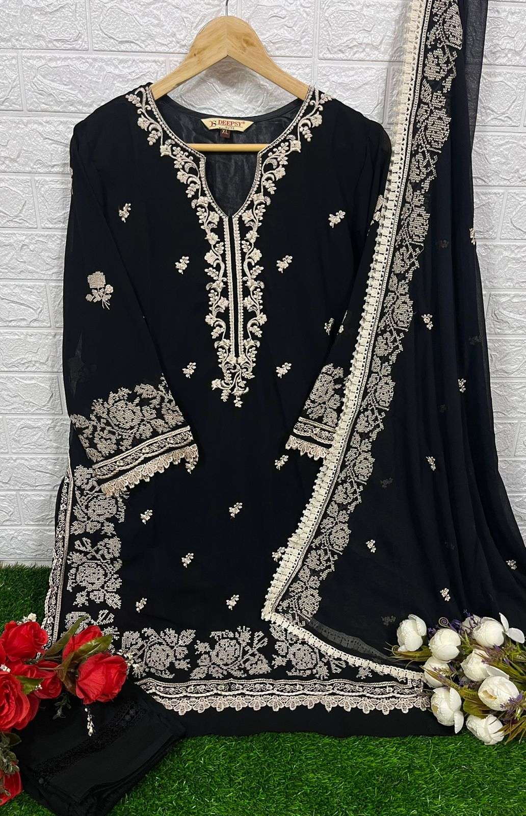 D-292 HIT DESIGN BY DEEPSY SUITS GEORGETTE EMBROIDERY STITCHED DRESS