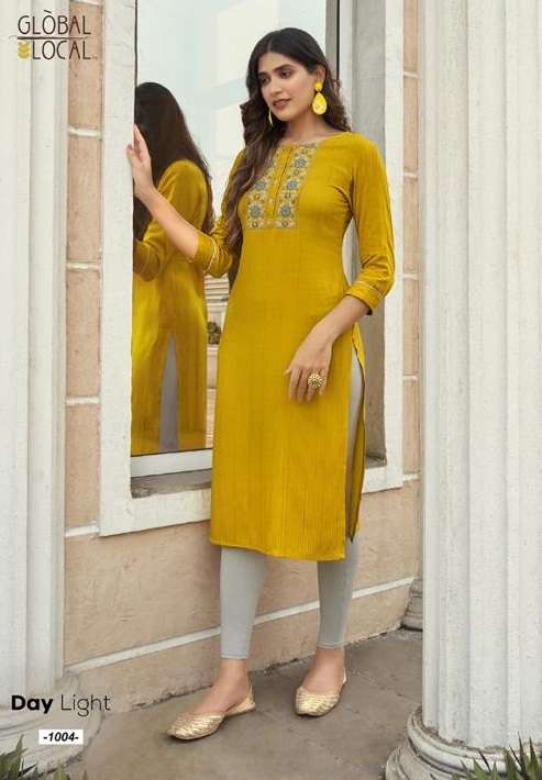 DAYLIGHT BY GLOBAL LOCAL 1001 TO 1004 SERIES RAYON EMBROIDERY KURTIS