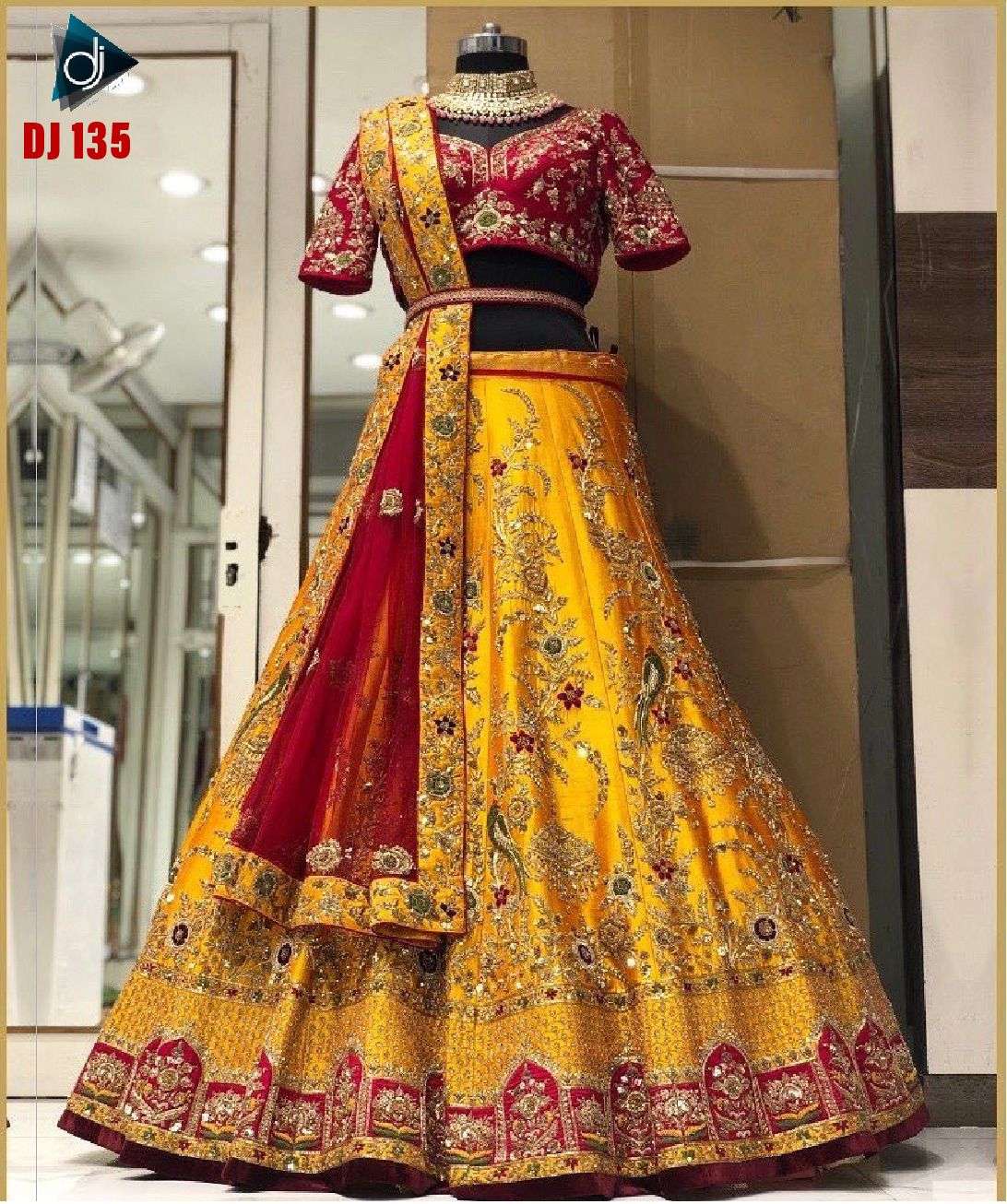 DJ-135 HIT DESIGN BY ASLIWHOLESALE FANCY SILK WORK LEHENGAS